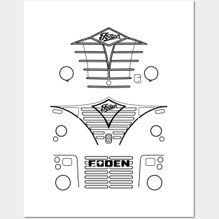 Foden S-series classic British wagons evolution black outlines Posters and Art